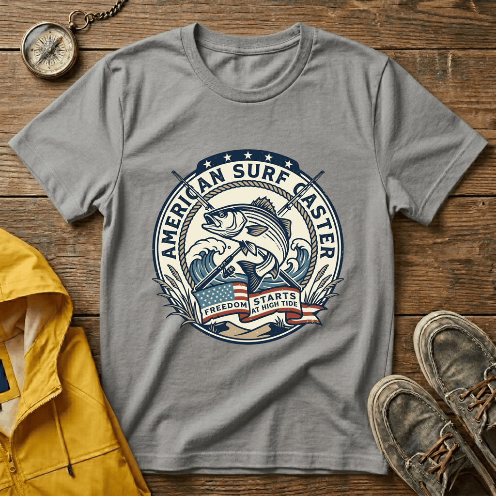 Surf Caster T‑Shirt — American Surf Fishing Graphic Tee
