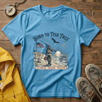 Born to Fish Free T-Shirt — Patriotic Saltwater Fishing Tee