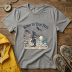 Born to Fish Free T-Shirt — Patriotic Saltwater Fishing Tee
