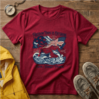 Freedom Finds Us Offshore T-Shirt — Patriotic Fishing Flag Tee