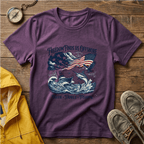 Freedom Finds Us Offshore T-Shirt — Patriotic Fishing Flag Tee