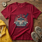 Patriotic Shield T-Shirt — "Freedom Runs Deep" American Eagle Tee