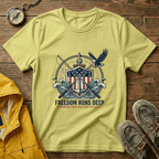 Patriotic Shield T-Shirt — "Freedom Runs Deep" American Eagle Tee
