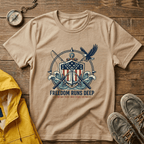 Patriotic Shield T-Shirt — "Freedom Runs Deep" American Eagle Tee