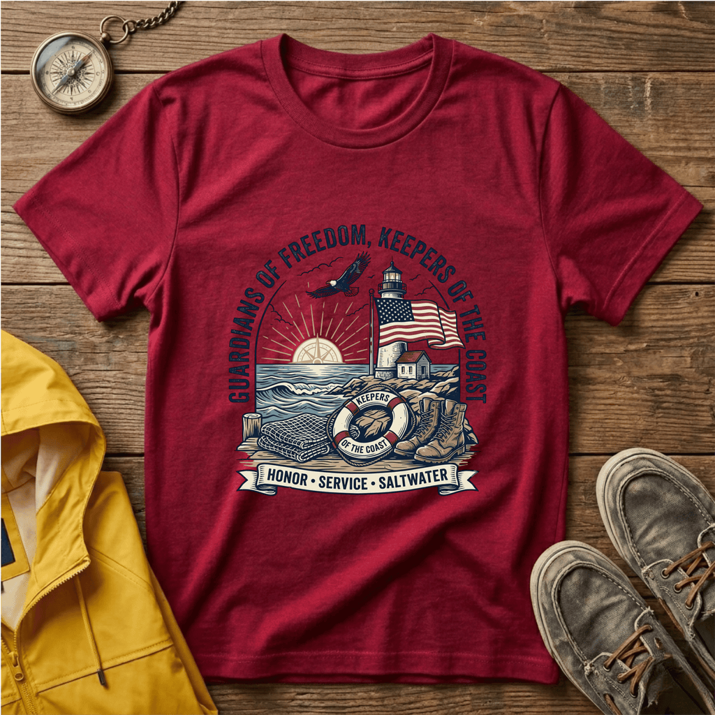 Coast Guard T-Shirt — "Guardians of Freedom, Keepers of the Coast" Vintage Lighthouse Tee