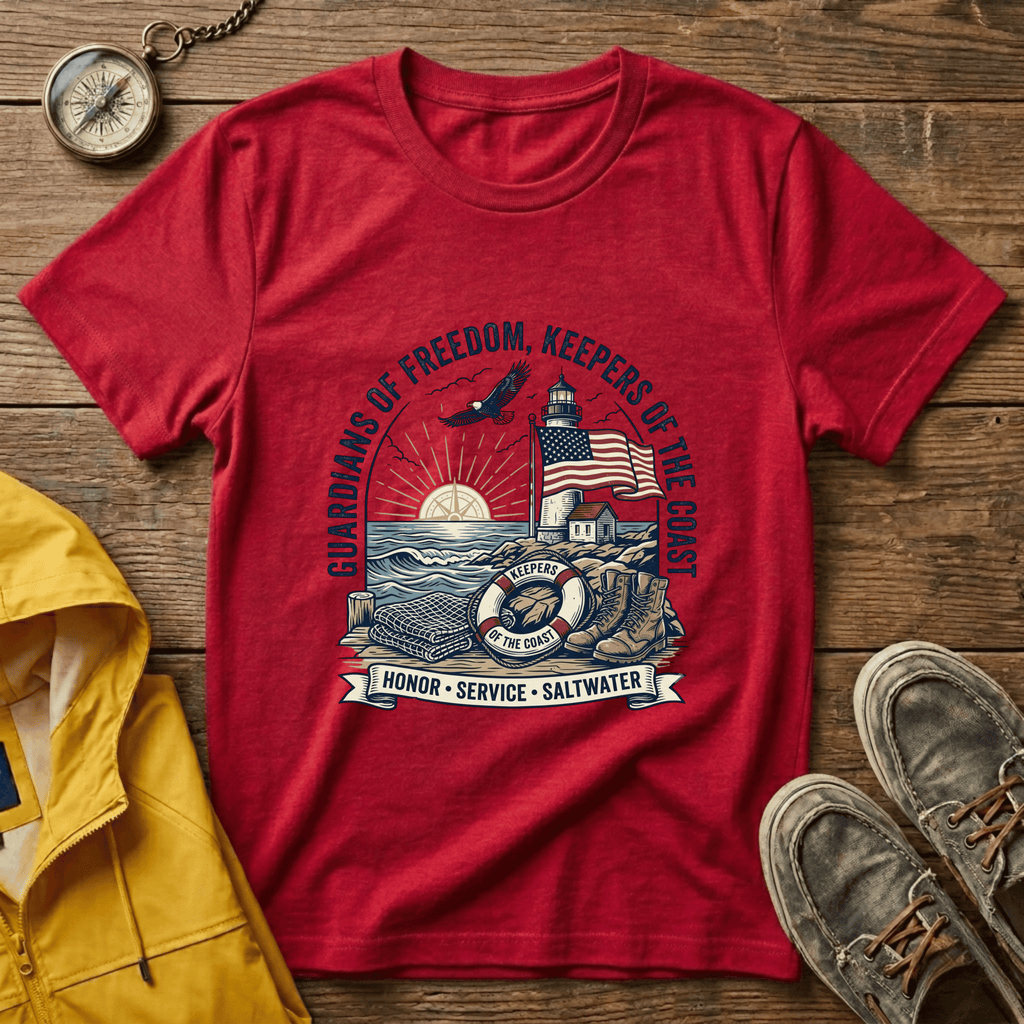 Coast Guard T-Shirt — "Guardians of Freedom, Keepers of the Coast" Vintage Lighthouse Tee