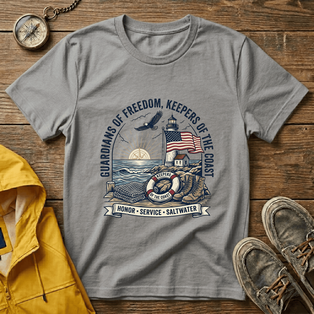 Coast Guard T-Shirt — "Guardians of Freedom, Keepers of the Coast" Vintage Lighthouse Tee