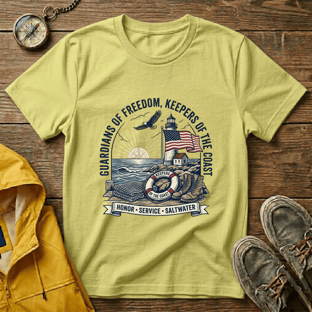 Coast Guard T-Shirt — "Guardians of Freedom, Keepers of the Coast" Vintage Lighthouse Tee