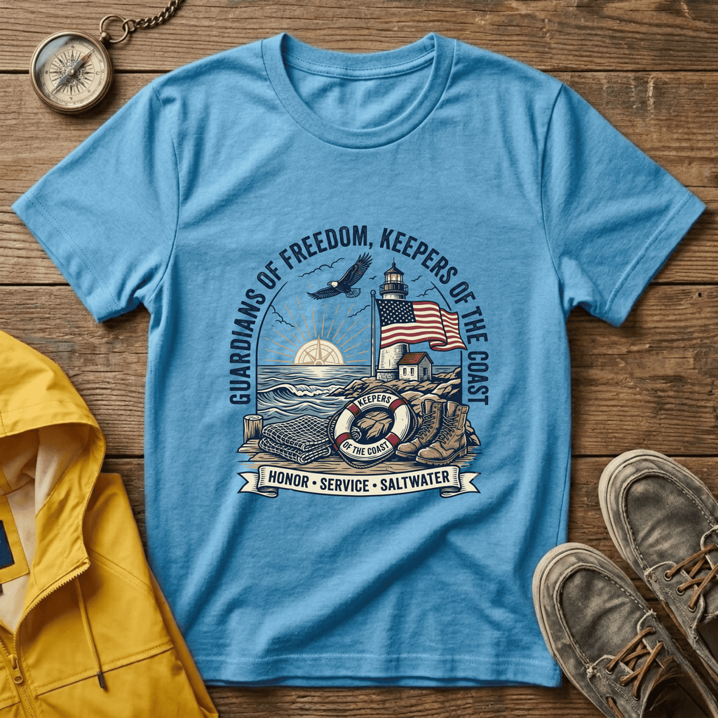 Coast Guard T-Shirt — "Guardians of Freedom, Keepers of the Coast" Vintage Lighthouse Tee