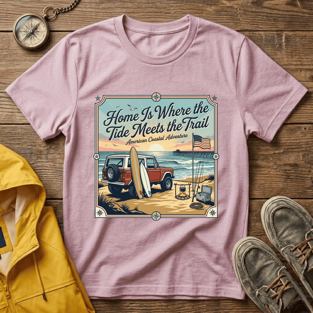 Home Is Where the Tide Meets the Trail Vintage Coastal T-Shirt