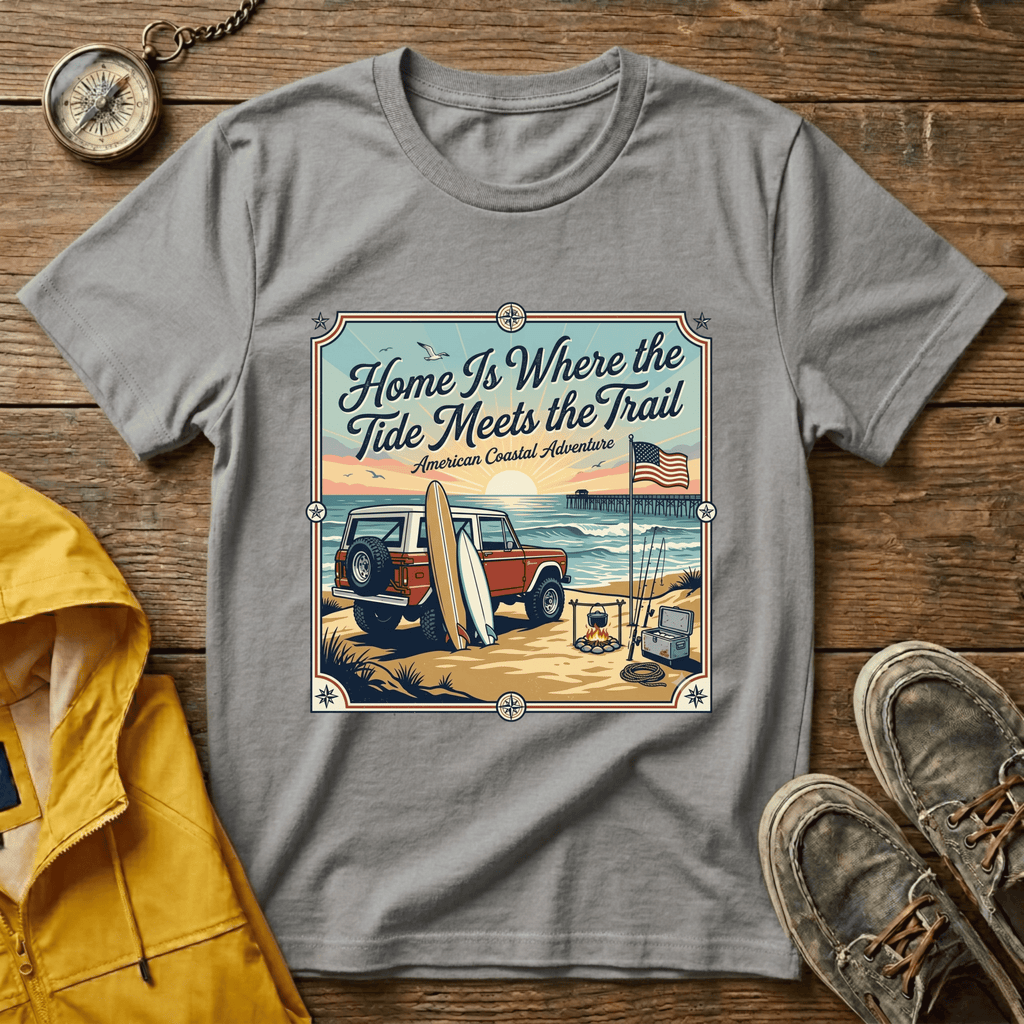 Home Is Where the Tide Meets the Trail Vintage Coastal T-Shirt