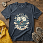 Fishing T‑Shirt — "One Nation Under Blue Water" Patriotic Angler Tee