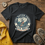 Fishing T‑Shirt — "One Nation Under Blue Water" Patriotic Angler Tee