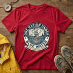 Fishing T‑Shirt — "One Nation Under Blue Water" Patriotic Angler Tee