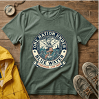 Fishing T‑Shirt — "One Nation Under Blue Water" Patriotic Angler Tee