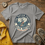 Fishing T‑Shirt — "One Nation Under Blue Water" Patriotic Angler Tee