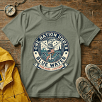 Fishing T‑Shirt — "One Nation Under Blue Water" Patriotic Angler Tee