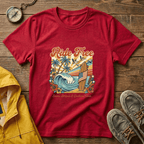 Ride Free Surf T-Shirt — Vintage Beach Palm Tree Graphic