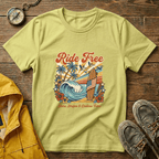 Ride Free Surf T-Shirt — Vintage Beach Palm Tree Graphic