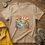 Ride Free Surf T-Shirt — Vintage Beach Palm Tree Graphic