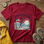 Patriotic Surf T‑Shirt — "Saltwater. Freedom. Honor." Support Our Troops