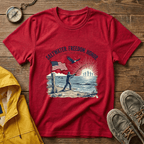 Patriotic Surf T‑Shirt — "Saltwater. Freedom. Honor." Support Our Troops