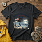 Patriotic Surf T‑Shirt — "Saltwater. Freedom. Honor." Support Our Troops