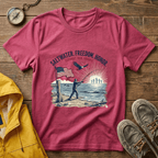 Patriotic Surf T‑Shirt — "Saltwater. Freedom. Honor." Support Our Troops