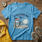 Patriotic Surf T‑Shirt — "Saltwater. Freedom. Honor." Support Our Troops