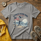 Patriotic Surf T‑Shirt — "Saltwater. Freedom. Honor." Support Our Troops