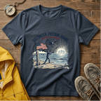 Patriotic Surf T‑Shirt — "Saltwater. Freedom. Honor." Support Our Troops