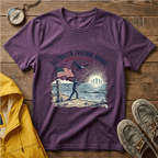 Patriotic Surf T‑Shirt — "Saltwater. Freedom. Honor." Support Our Troops