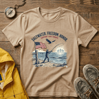 Patriotic Surf T‑Shirt — "Saltwater. Freedom. Honor." Support Our Troops