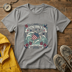 Saltwater Runs in My Blood Tee — Patriotic Sea Turtle Graphic T-Shirt