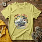 Stars, Stripes & Tight Lines Fishing T-Shirt — Patriotic Ocean Angler Tee