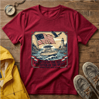 Patriotic Lighthouse T-Shirt — "United by the Sea, Protected by the Brave"