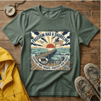 Freedom Has a Shoreline T-Shirt — Patriotic Beach Vintage Sunset Tee