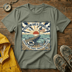 Freedom Has a Shoreline T-Shirt — Patriotic Beach Vintage Sunset Tee
