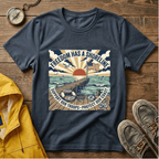 Freedom Has a Shoreline T-Shirt — Patriotic Beach Vintage Sunset Tee