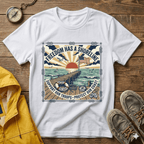 Freedom Has a Shoreline T-Shirt — Patriotic Beach Vintage Sunset Tee