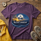 BlueCurrent Compass Logo T-Shirt — Coastal Sunset Nautical Tee