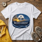 BlueCurrent Compass Logo T-Shirt — Coastal Sunset Nautical Tee
