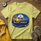 BlueCurrent Compass Logo T-Shirt — Coastal Sunset Nautical Tee