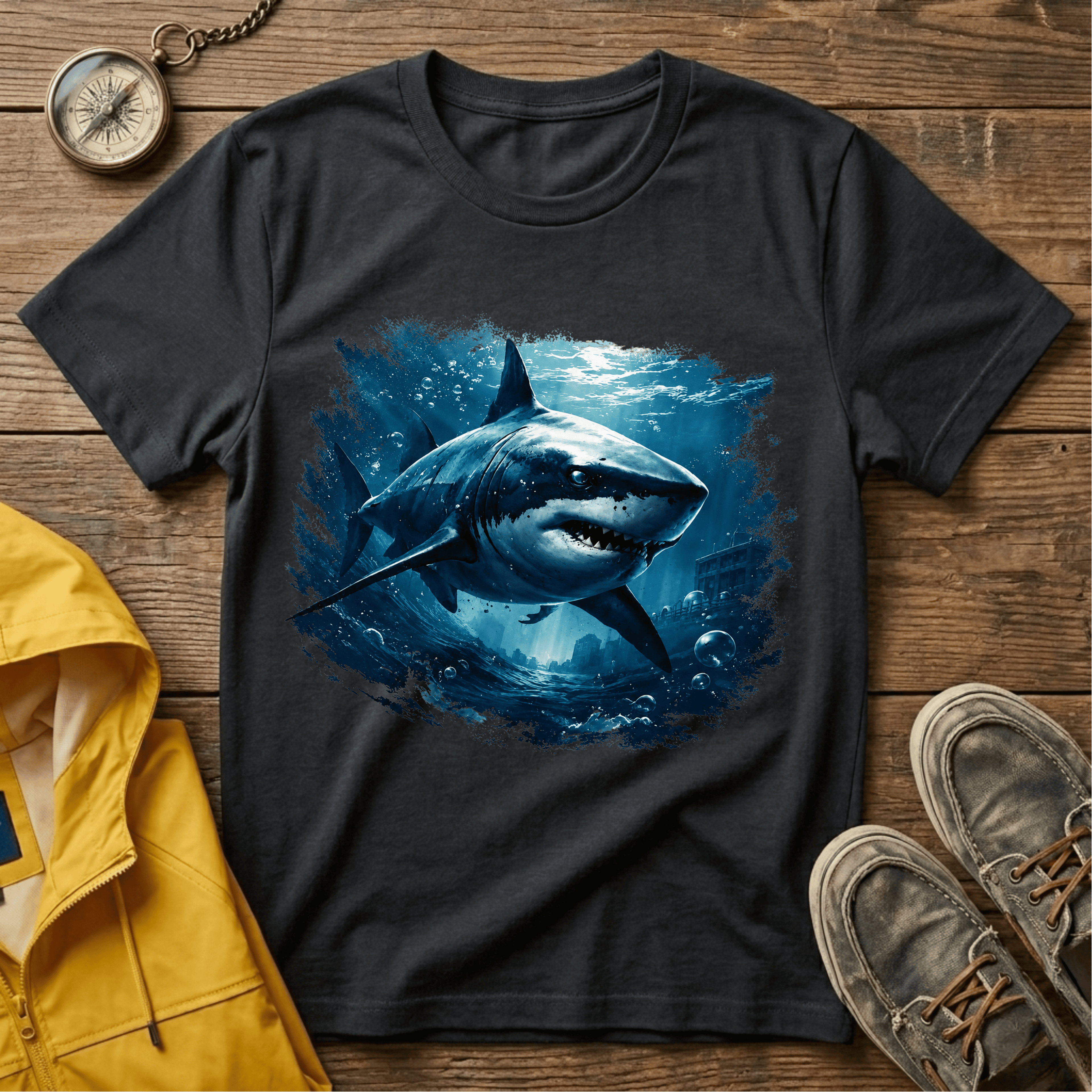 Shark Graphic T-Shirt — Ocean Predator Illustration Tee