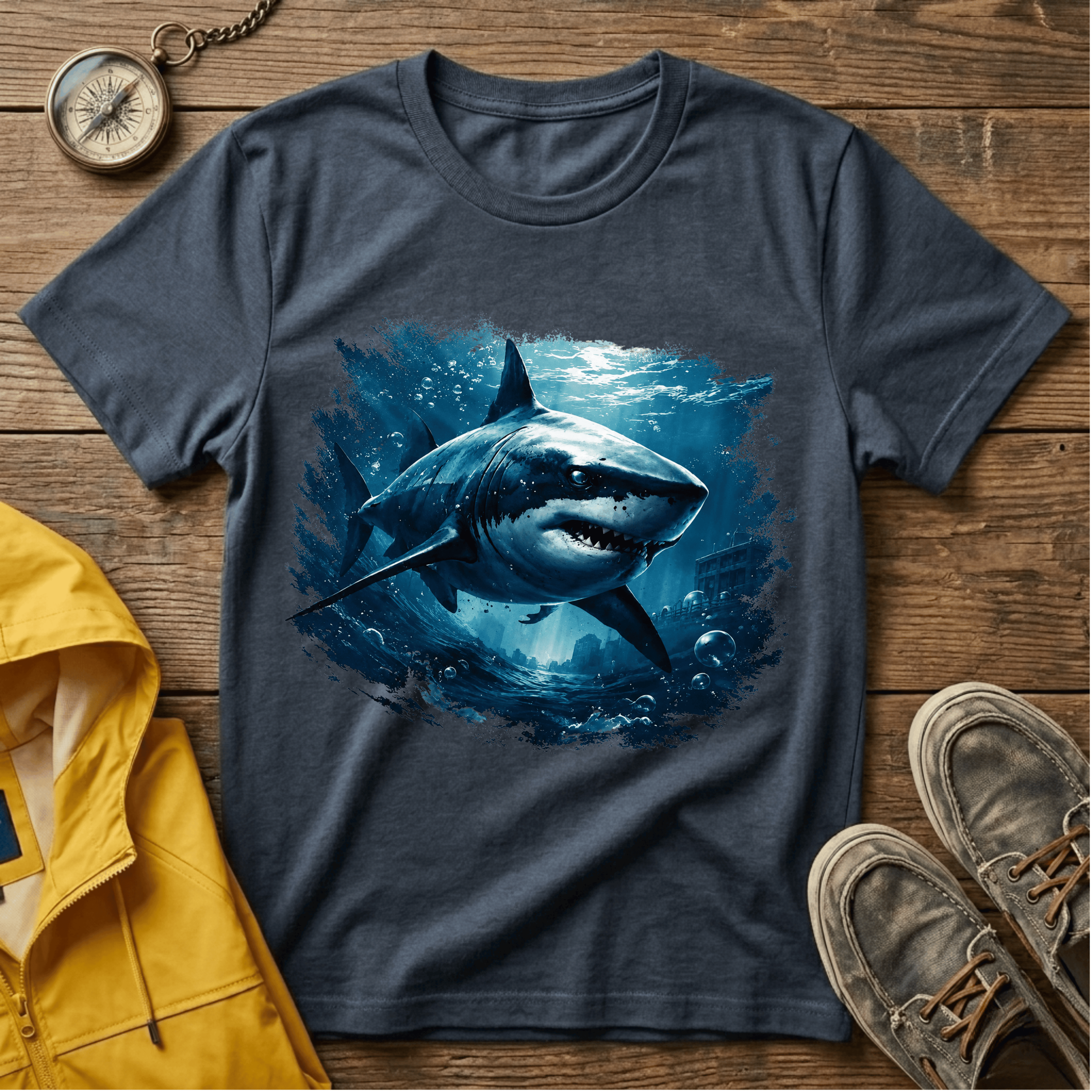 Shark Graphic T-Shirt — Ocean Predator Illustration Tee