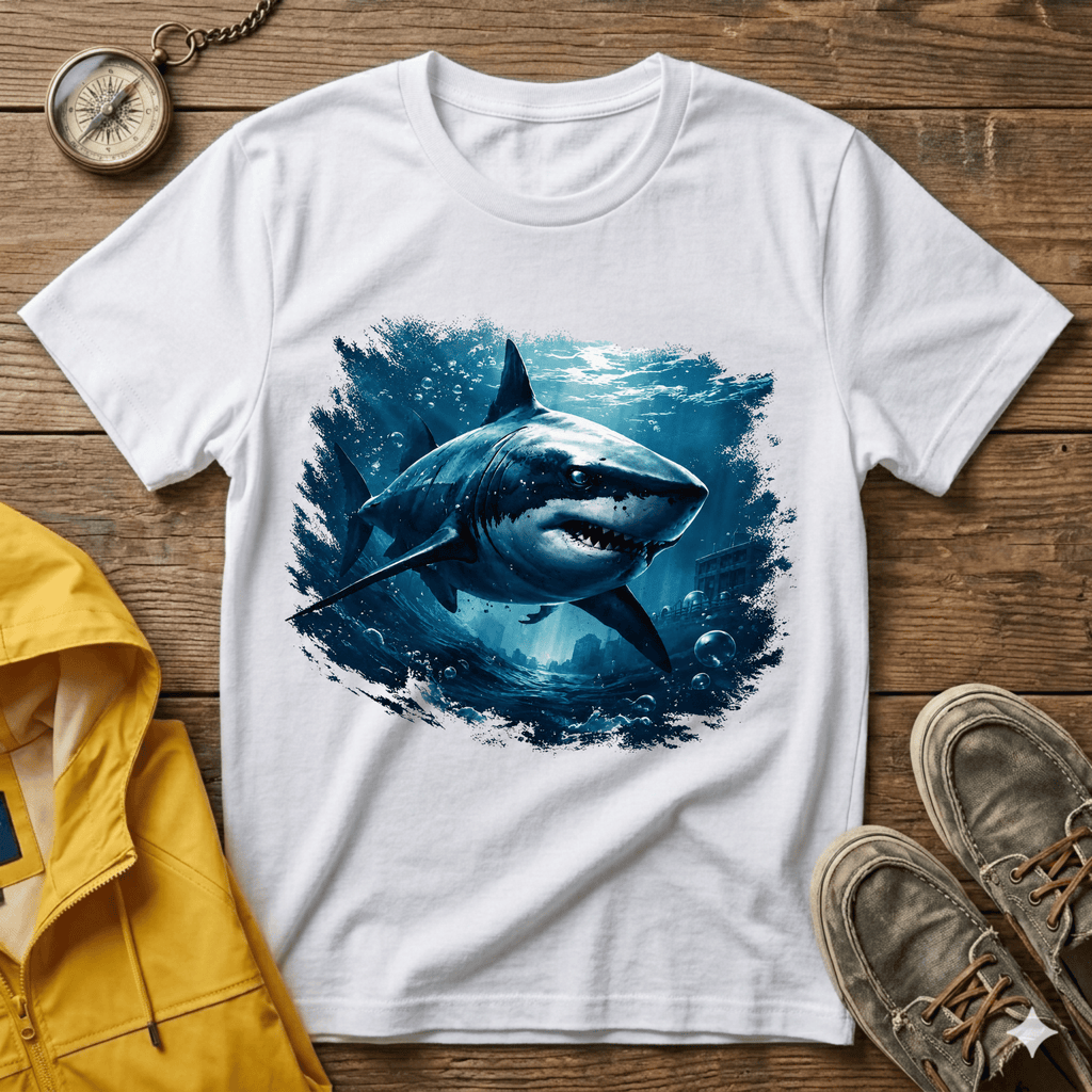 Shark Graphic T-Shirt — Ocean Predator Illustration Tee