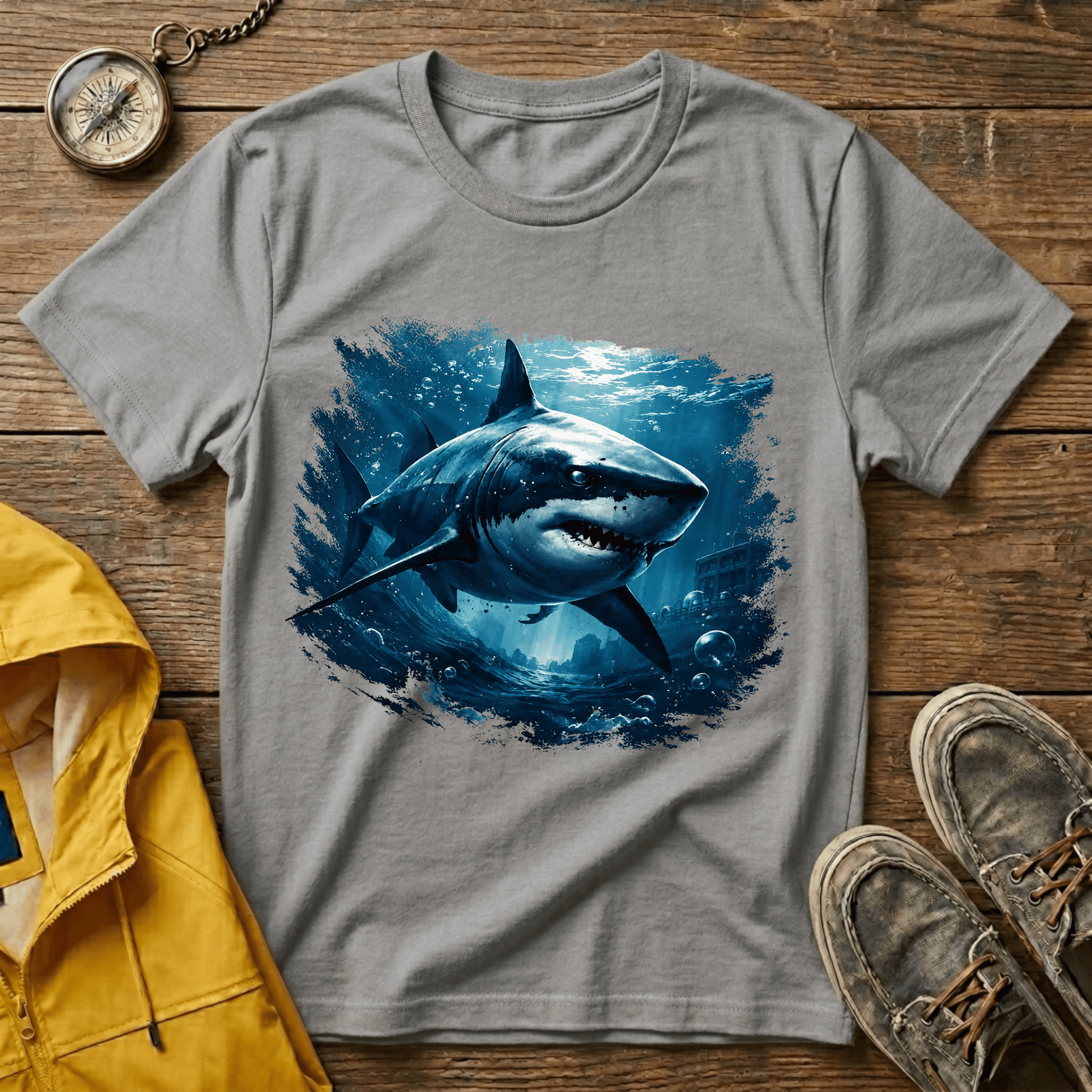 Shark Graphic T-Shirt — Ocean Predator Illustration Tee