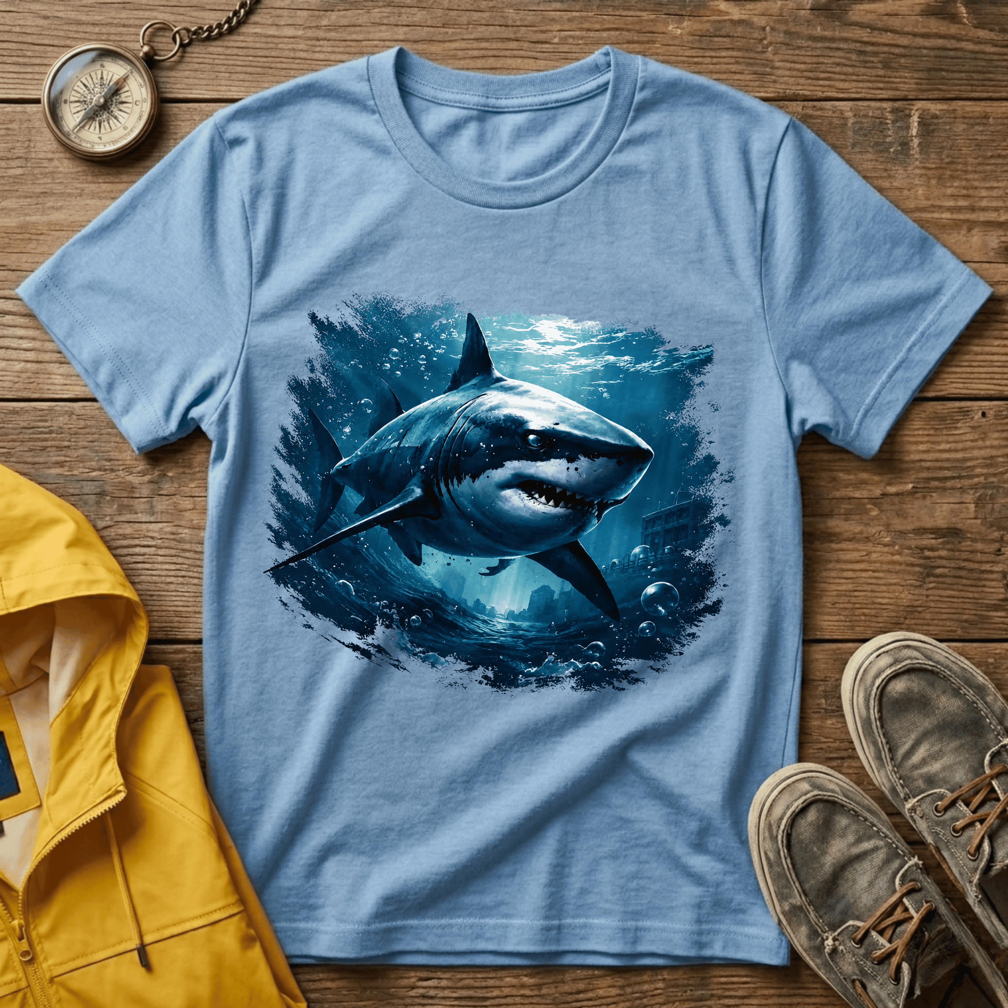 Shark Graphic T-Shirt — Ocean Predator Illustration Tee