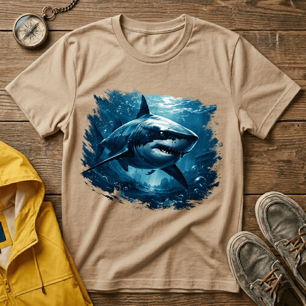 Shark Graphic T-Shirt — Ocean Predator Illustration Tee
