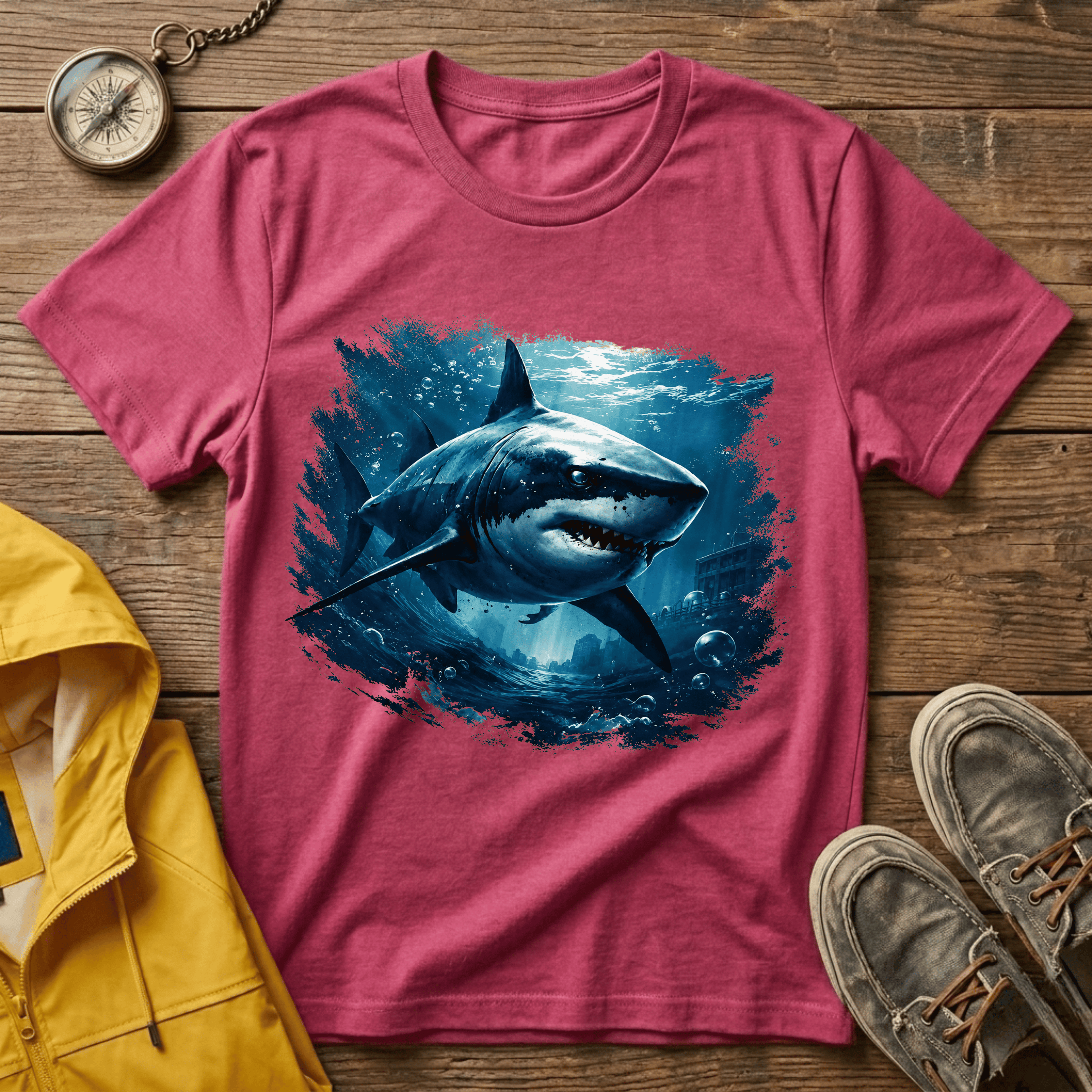 Shark Graphic T-Shirt — Ocean Predator Illustration Tee